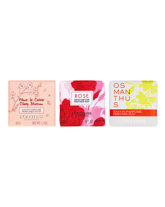TRÍO DE JABONES FLORALES